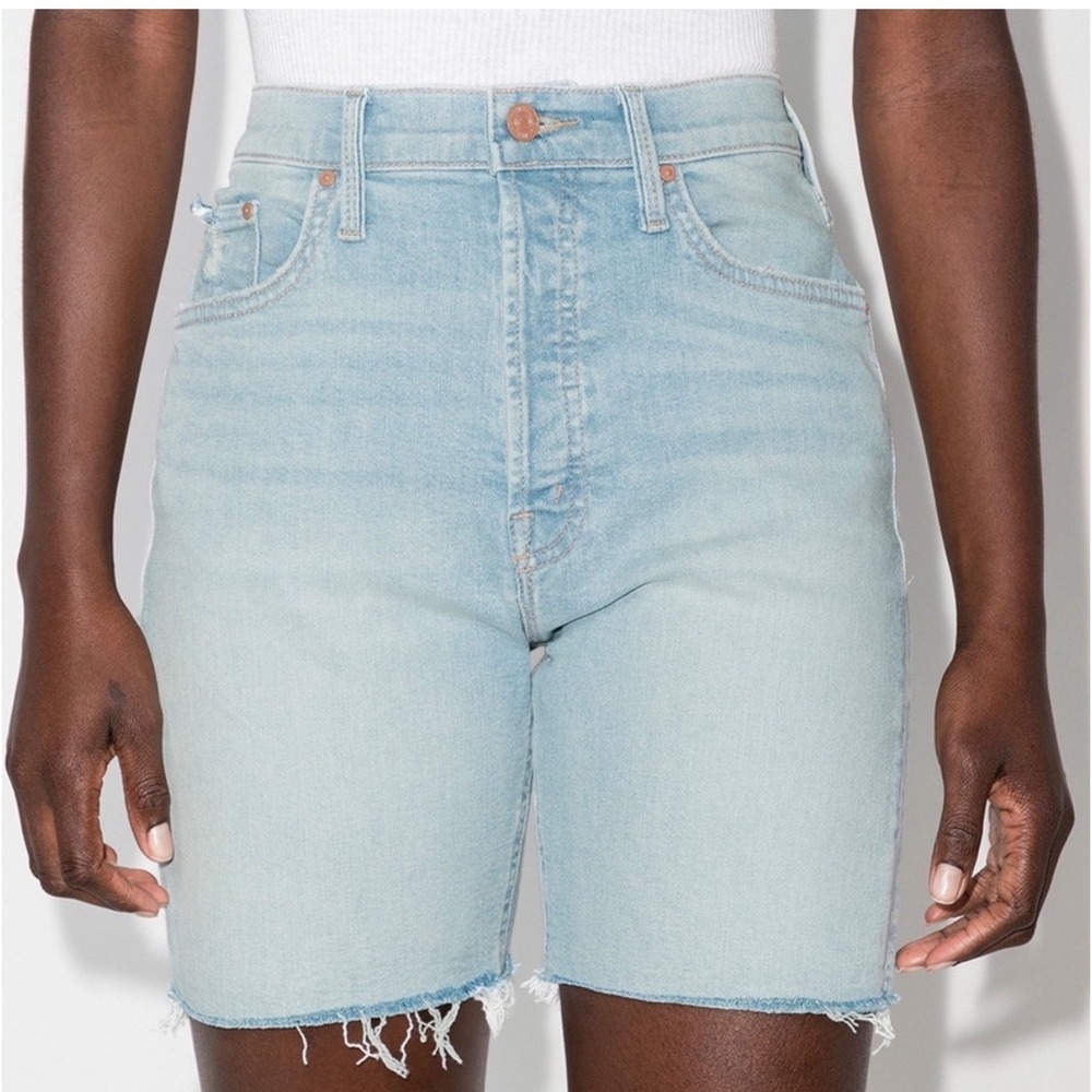 MOTHER Light Wash Denim Jean Shorts